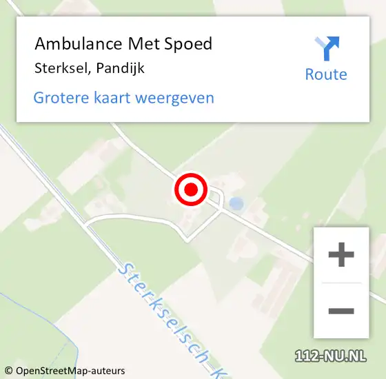 Locatie op kaart van de 112 melding: Ambulance Met Spoed Naar Sterksel, Pandijk op 21 mei 2015 21:56