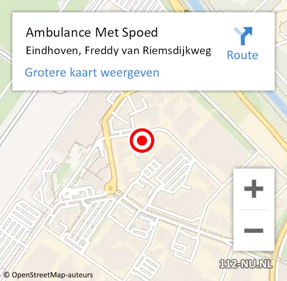 Locatie op kaart van de 112 melding: Ambulance Met Spoed Naar Eindhoven, Freddy van Riemsdijkweg op 22 mei 2015 15:29
