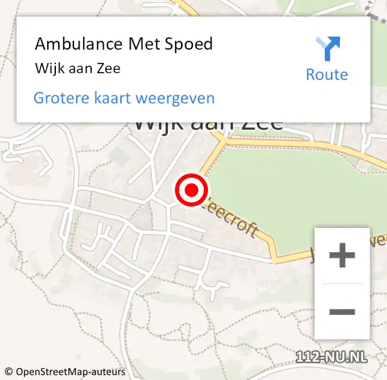 Locatie op kaart van de 112 melding: Ambulance Met Spoed Naar Wijk aan Zee op 22 mei 2015 20:00
