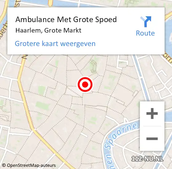 Locatie op kaart van de 112 melding: Ambulance Met Grote Spoed Naar Haarlem, Grote Markt op 23 mei 2015 00:31