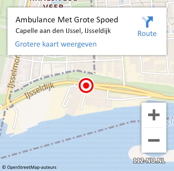 Locatie op kaart van de 112 melding: Ambulance Met Grote Spoed Naar Capelle aan den IJssel, IJsseldijk op 23 mei 2015 05:44