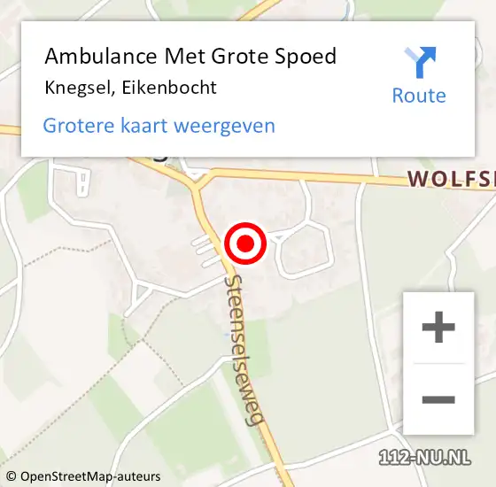 Locatie op kaart van de 112 melding: Ambulance Met Grote Spoed Naar Knegsel, Eikenbocht op 23 mei 2015 11:16