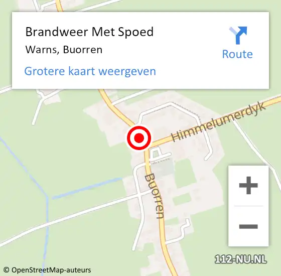 Locatie op kaart van de 112 melding: Brandweer Met Spoed Naar Warns, Buorren op 23 mei 2015 12:26