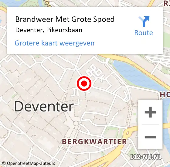 Locatie op kaart van de 112 melding: Brandweer Met Grote Spoed Naar Deventer, Pikeursbaan op 23 mei 2015 15:14