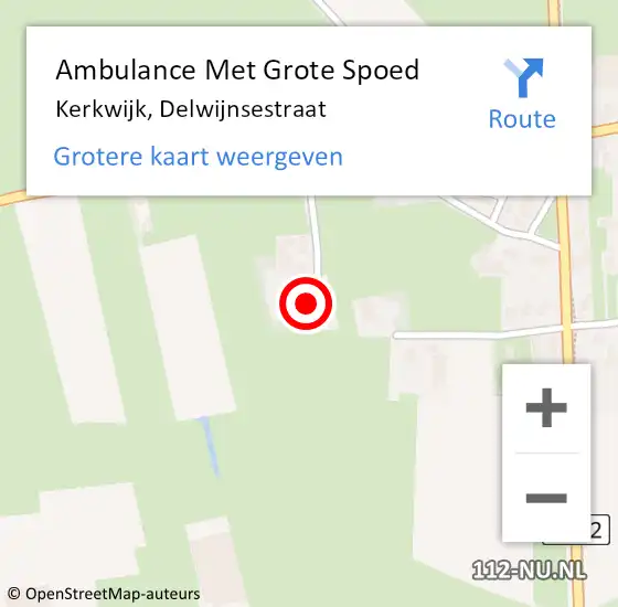 Locatie op kaart van de 112 melding: Ambulance Met Grote Spoed Naar Kerkwijk, Delwijnsestraat op 23 mei 2015 17:56