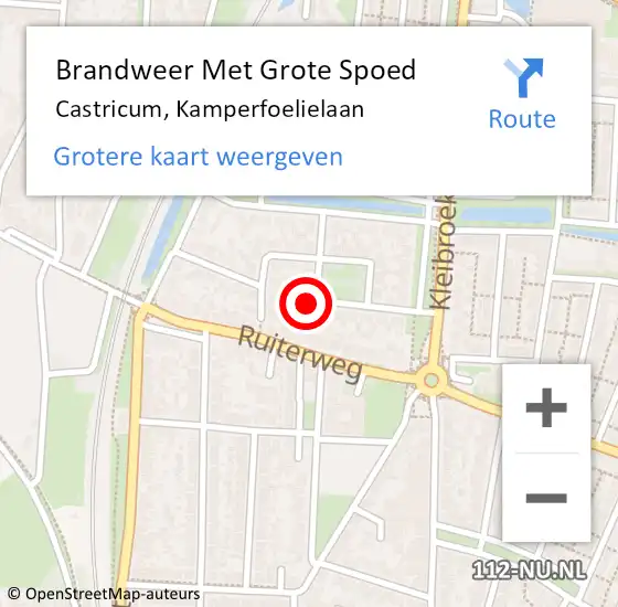 Locatie op kaart van de 112 melding: Brandweer Met Grote Spoed Naar Castricum, Kamperfoelielaan op 23 mei 2015 18:28