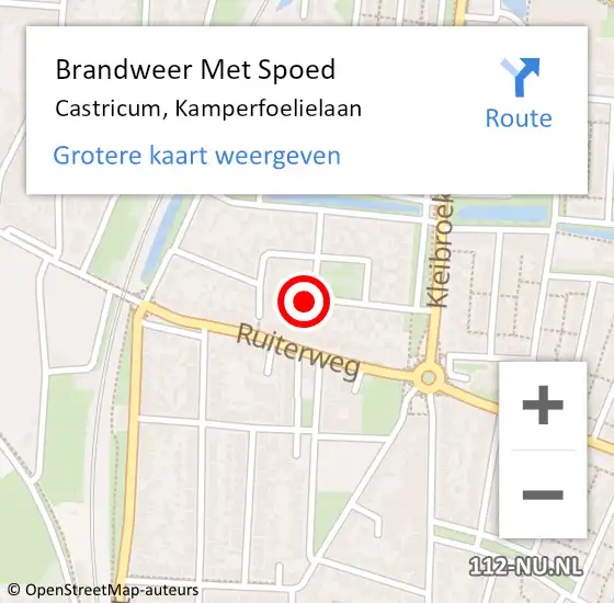 Locatie op kaart van de 112 melding: Brandweer Met Spoed Naar Castricum, Kamperfoelielaan op 23 mei 2015 18:49