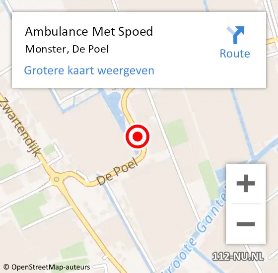 Locatie op kaart van de 112 melding: Ambulance Met Spoed Naar Monster, De Poel op 23 mei 2015 20:36