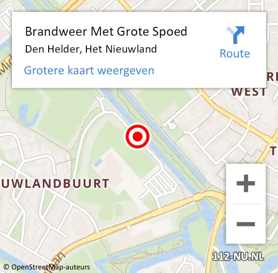 Locatie op kaart van de 112 melding: Brandweer Met Grote Spoed Naar Den Helder, Het Nieuwland op 23 mei 2015 22:21
