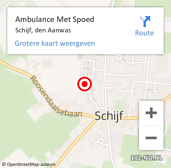 Locatie op kaart van de 112 melding: Ambulance Met Spoed Naar Schijf, den Aanwas op 24 mei 2015 08:42