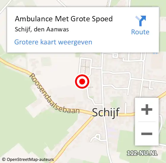 Locatie op kaart van de 112 melding: Ambulance Met Grote Spoed Naar Schijf, den Aanwas op 24 mei 2015 08:45