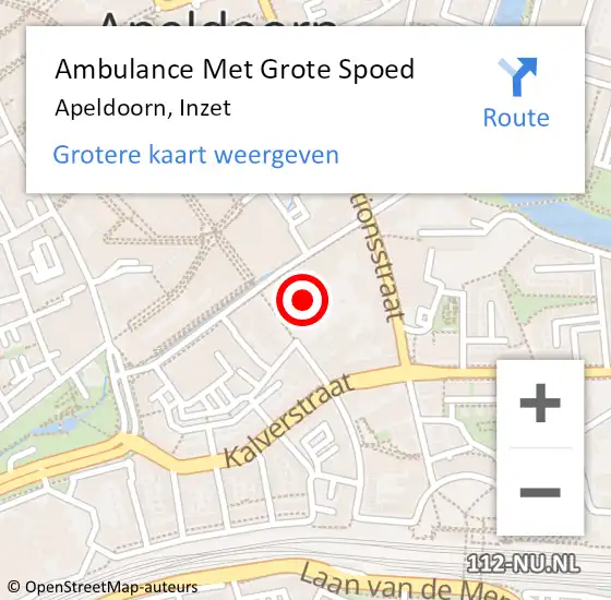 Locatie op kaart van de 112 melding: Ambulance Met Grote Spoed Naar Apeldoorn, Inzet op 24 mei 2015 13:14