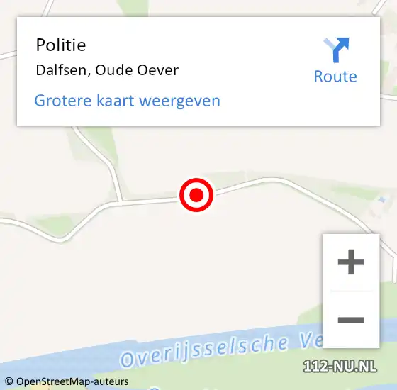 Locatie op kaart van de 112 melding: Politie Dalfsen, Oude Oever op 24 mei 2015 14:52