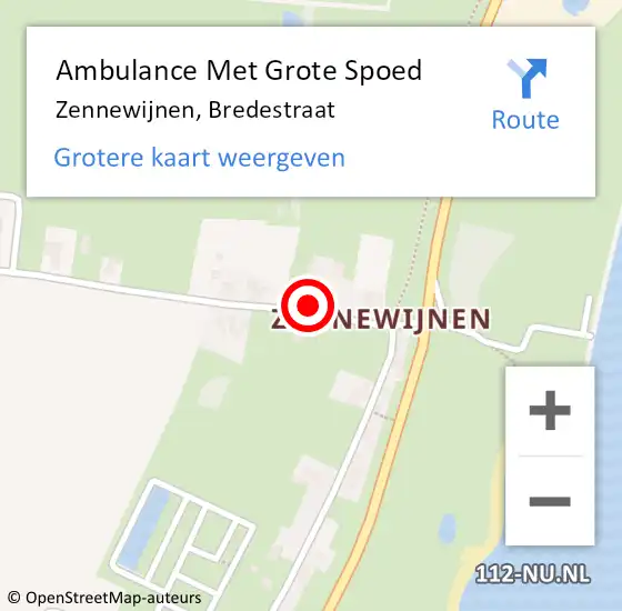 Locatie op kaart van de 112 melding: Ambulance Met Grote Spoed Naar Zennewijnen, Bredestraat op 24 mei 2015 15:15