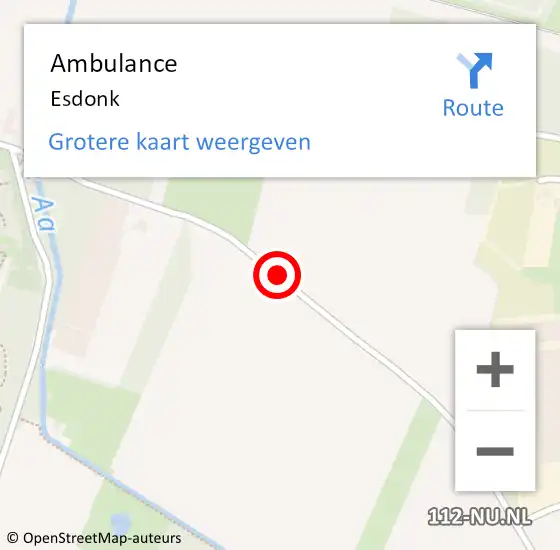 Locatie op kaart van de 112 melding: Ambulance Esdonk op 25 mei 2015 09:11