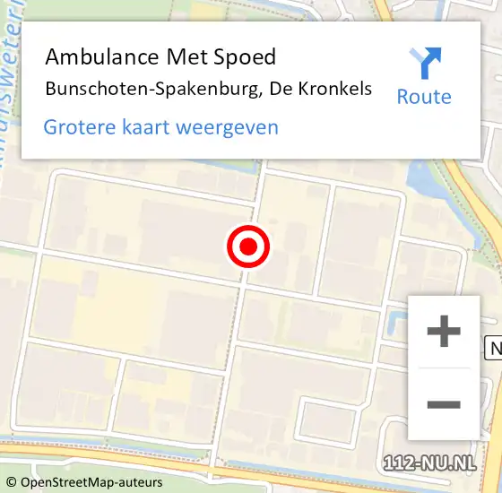 Locatie op kaart van de 112 melding: Ambulance Met Spoed Naar Bunschoten-Spakenburg, De Kronkels op 25 mei 2015 15:27