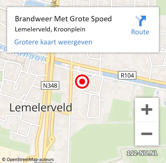 Locatie op kaart van de 112 melding: Brandweer Met Grote Spoed Naar Lemelerveld, Kroonplein op 9 november 2013 03:11