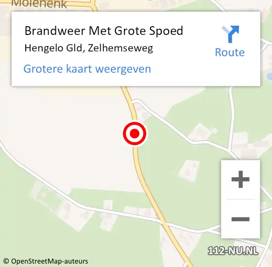 Locatie op kaart van de 112 melding: Brandweer Met Grote Spoed Naar Hengelo Gld, Zelhemseweg op 29 mei 2015 11:05