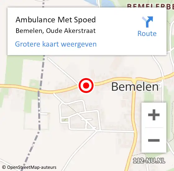Locatie op kaart van de 112 melding: Ambulance Met Spoed Naar Bemelen, Oude Akerstraat op 29 mei 2015 11:20