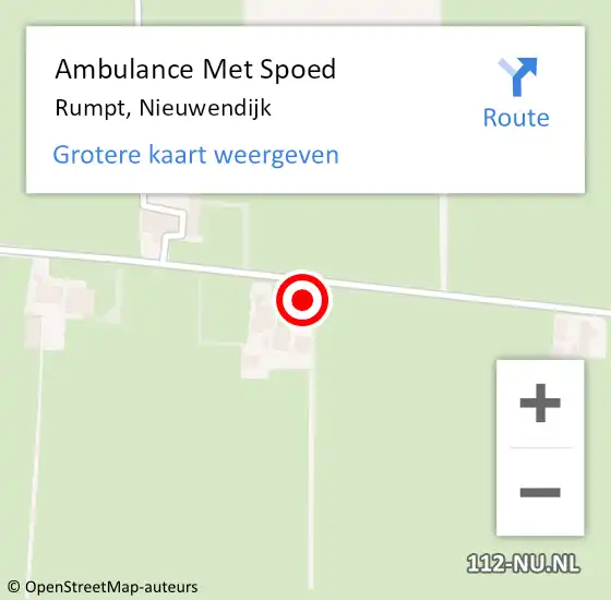 Locatie op kaart van de 112 melding: Ambulance Met Spoed Naar Rumpt, Nieuwendijk op 30 mei 2015 09:19