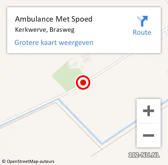 Locatie op kaart van de 112 melding: Ambulance Met Spoed Naar Kerkwerve, Brasweg op 30 mei 2015 15:16