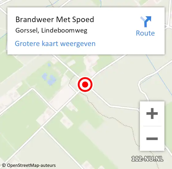 Locatie op kaart van de 112 melding: Brandweer Met Spoed Naar Gorssel, Lindeboomweg op 31 mei 2015 15:18