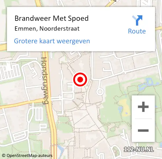 Locatie op kaart van de 112 melding: Brandweer Met Spoed Naar Emmen, Noorderstraat op 2 juni 2015 17:47