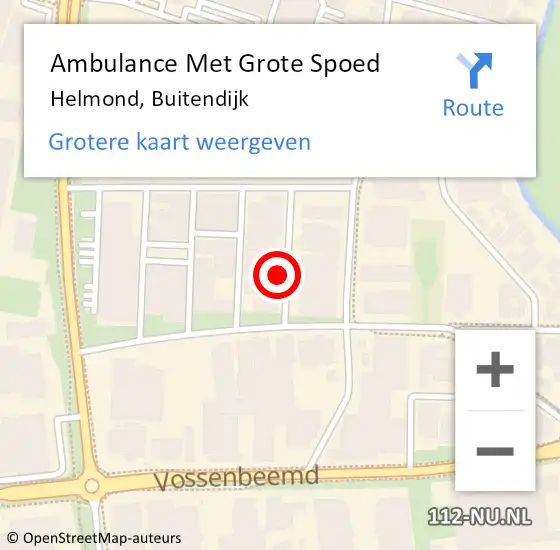 Locatie op kaart van de 112 melding: Ambulance Met Grote Spoed Naar Helmond, Buitendijk op 3 juni 2015 08:58