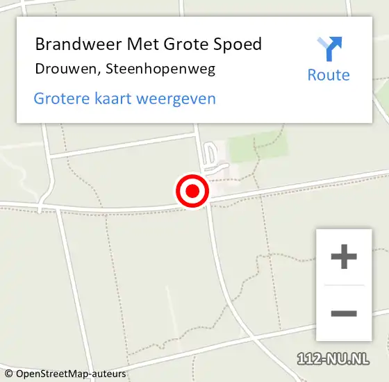 Locatie op kaart van de 112 melding: Brandweer Met Grote Spoed Naar Drouwen, Steenhopenweg op 3 juni 2015 18:15