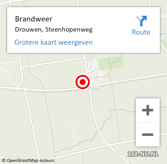 Locatie op kaart van de 112 melding: Brandweer Drouwen, Steenhopenweg op 3 juni 2015 18:18