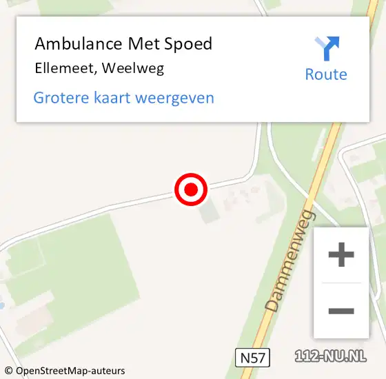Locatie op kaart van de 112 melding: Ambulance Met Spoed Naar Ellemeet, Weelweg op 3 juni 2015 19:26