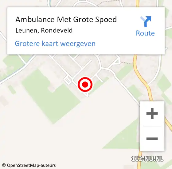 Locatie op kaart van de 112 melding: Ambulance Met Grote Spoed Naar Leunen, Rondeveld op 9 november 2013 18:22
