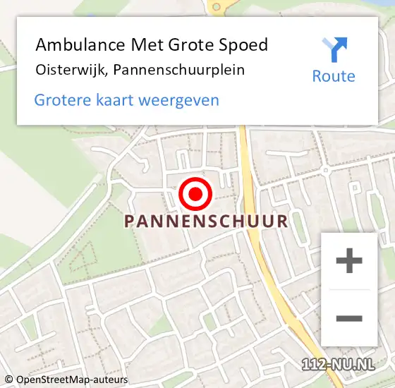 Locatie op kaart van de 112 melding: Ambulance Met Grote Spoed Naar Oisterwijk, Pannenschuurplein op 4 juni 2015 14:00