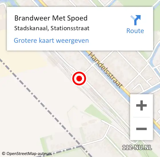 Locatie op kaart van de 112 melding: Brandweer Met Spoed Naar Stadskanaal, Stationsstraat op 4 juni 2015 15:26