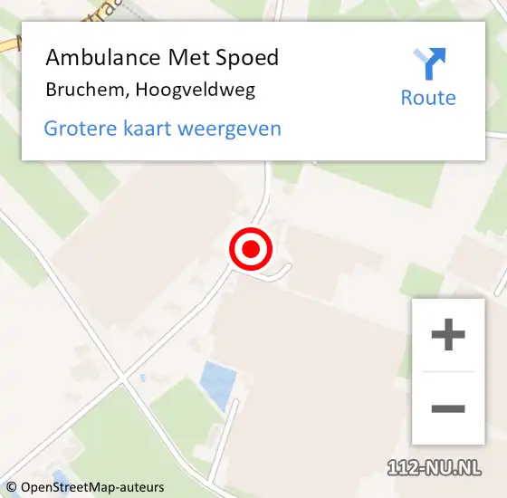 Locatie op kaart van de 112 melding: Ambulance Met Spoed Naar Bruchem, Hoogveldweg op 4 juni 2015 20:01