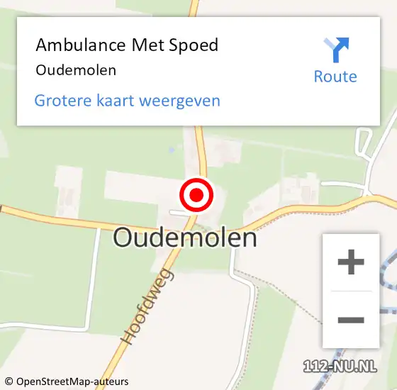 Locatie op kaart van de 112 melding: Ambulance Met Spoed Naar Oudemolen op 5 juni 2015 00:03