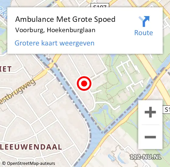 Locatie op kaart van de 112 melding: Ambulance Met Grote Spoed Naar Voorburg, Hoekenburglaan op 5 juni 2015 06:50