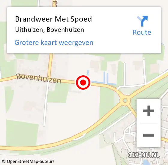 Locatie op kaart van de 112 melding: Brandweer Met Spoed Naar Uithuizen, Bovenhuizen op 5 juni 2015 12:28