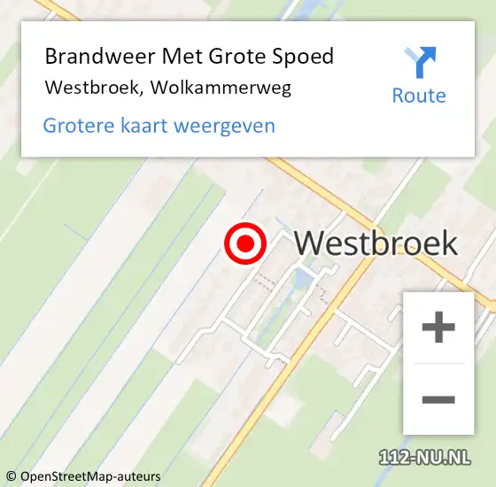 Locatie op kaart van de 112 melding: Brandweer Met Grote Spoed Naar Westbroek, Wolkammerweg op 5 juni 2015 15:05