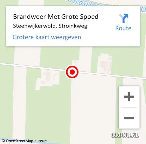 Locatie op kaart van de 112 melding: Brandweer Met Grote Spoed Naar Steenwijkerwold, Stroinkweg op 5 juni 2015 15:07