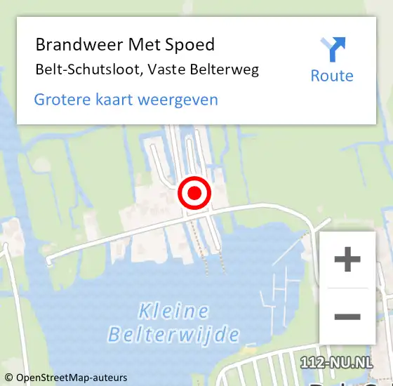 Locatie op kaart van de 112 melding: Brandweer Met Spoed Naar Belt-Schutsloot, Vaste Belterweg op 5 juni 2015 20:58