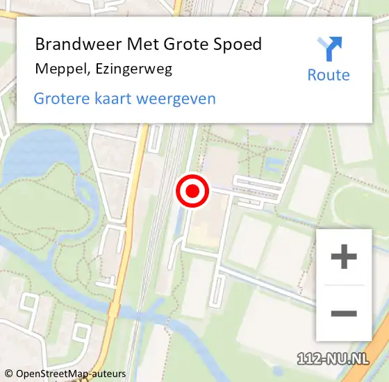 Locatie op kaart van de 112 melding: Brandweer Met Grote Spoed Naar Meppel, Ezingerweg op 5 juni 2015 22:27