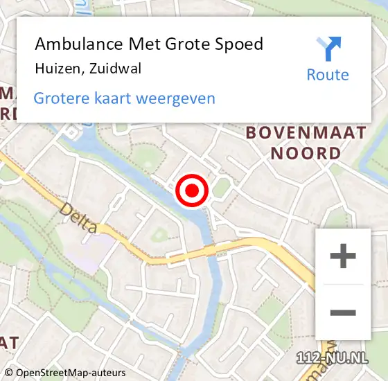 Locatie op kaart van de 112 melding: Ambulance Met Grote Spoed Naar Huizen, Zuidwal op 7 juni 2015 02:36
