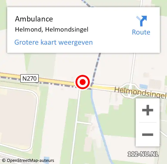 Locatie op kaart van de 112 melding: Ambulance Helmond, Helmondsingel op 7 juni 2015 05:12