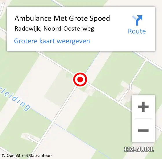 Locatie op kaart van de 112 melding: Ambulance Met Grote Spoed Naar Radewijk, Noord-Oosterweg op 10 november 2013 03:47