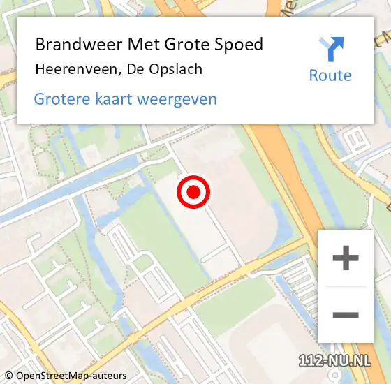 Locatie op kaart van de 112 melding: Brandweer Met Grote Spoed Naar Heerenveen, De Opslach op 8 juni 2015 17:51