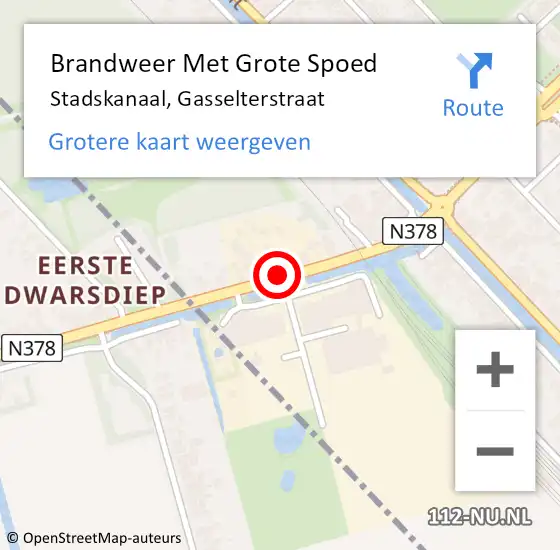 Locatie op kaart van de 112 melding: Brandweer Met Grote Spoed Naar Stadskanaal, Gasselterstraat op 10 november 2013 13:38