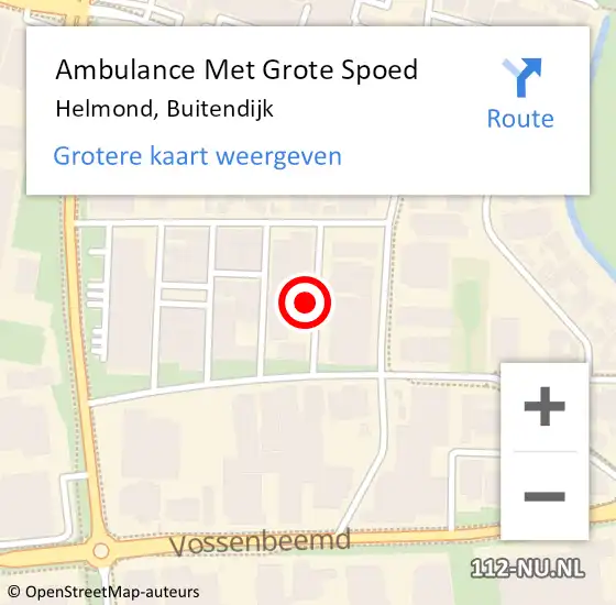 Locatie op kaart van de 112 melding: Ambulance Met Grote Spoed Naar Helmond, Buitendijk op 10 juni 2015 11:35