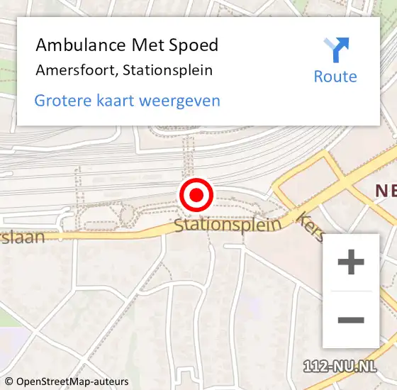 Locatie op kaart van de 112 melding: Ambulance Met Spoed Naar Amersfoort, Stationsplein op 10 juni 2015 14:20