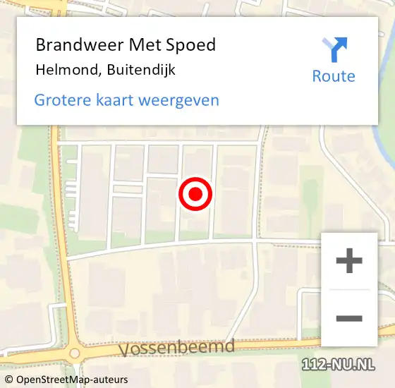 Locatie op kaart van de 112 melding: Brandweer Met Spoed Naar Helmond, Buitendijk op 10 juni 2015 14:42